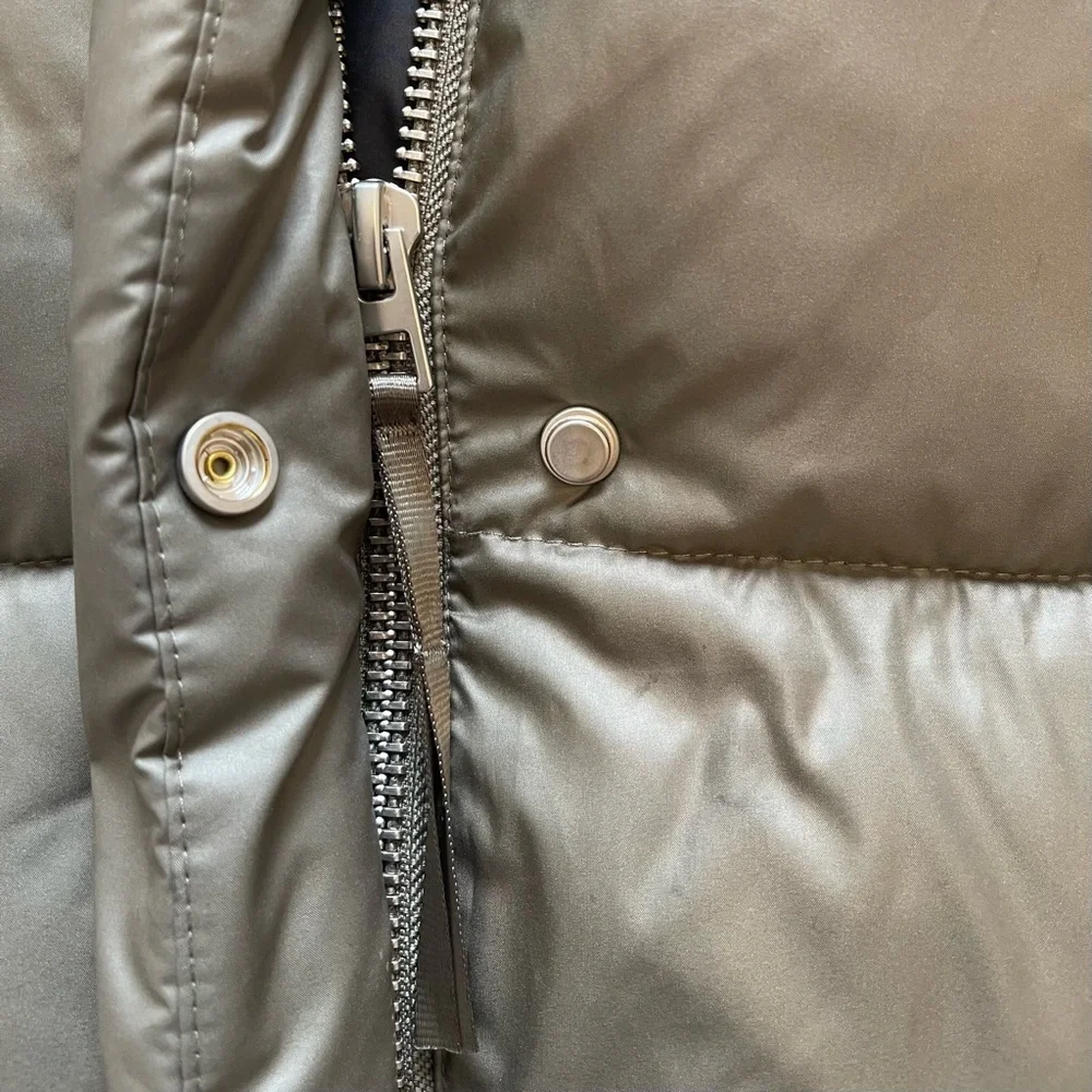 Women’s mango Green Puffer Coat Size XS Gorpcore Outdoor‎ Minimalist Hooded